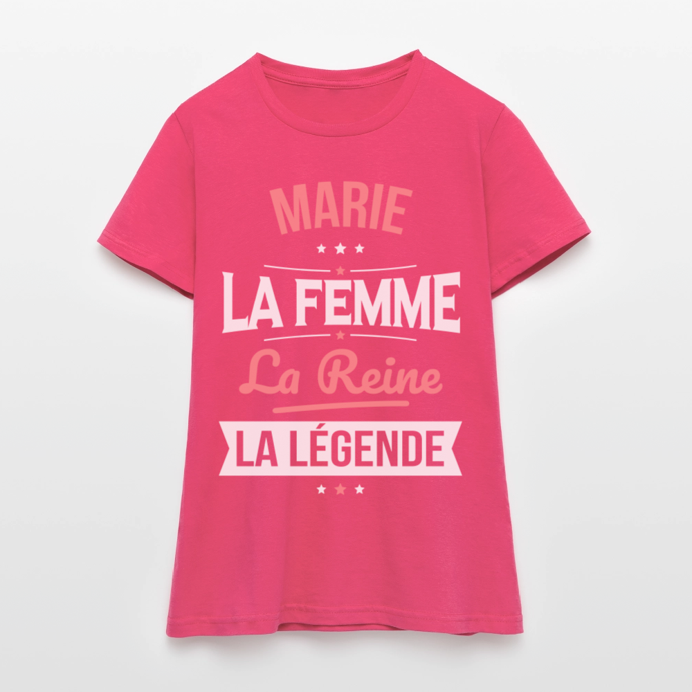 T-shirt Femme - Marie - la Femme - la Reine - la Légende - rose azalée