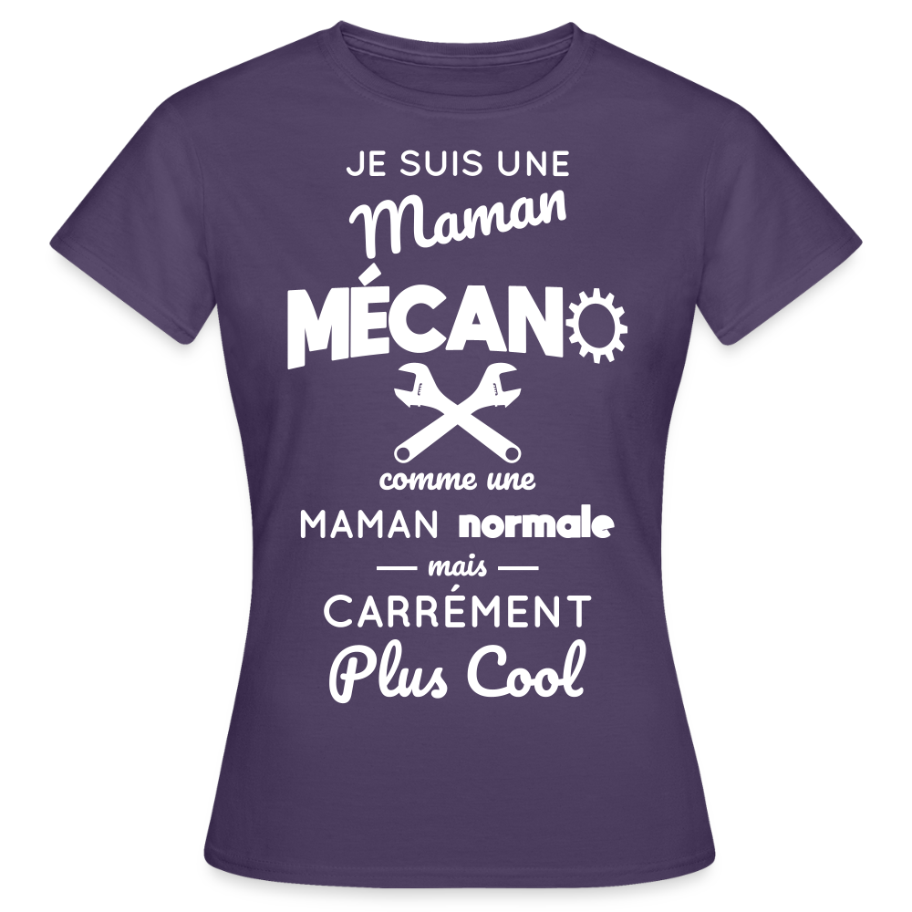 T-shirt Femme - Maman mécano plus cool - violet foncé