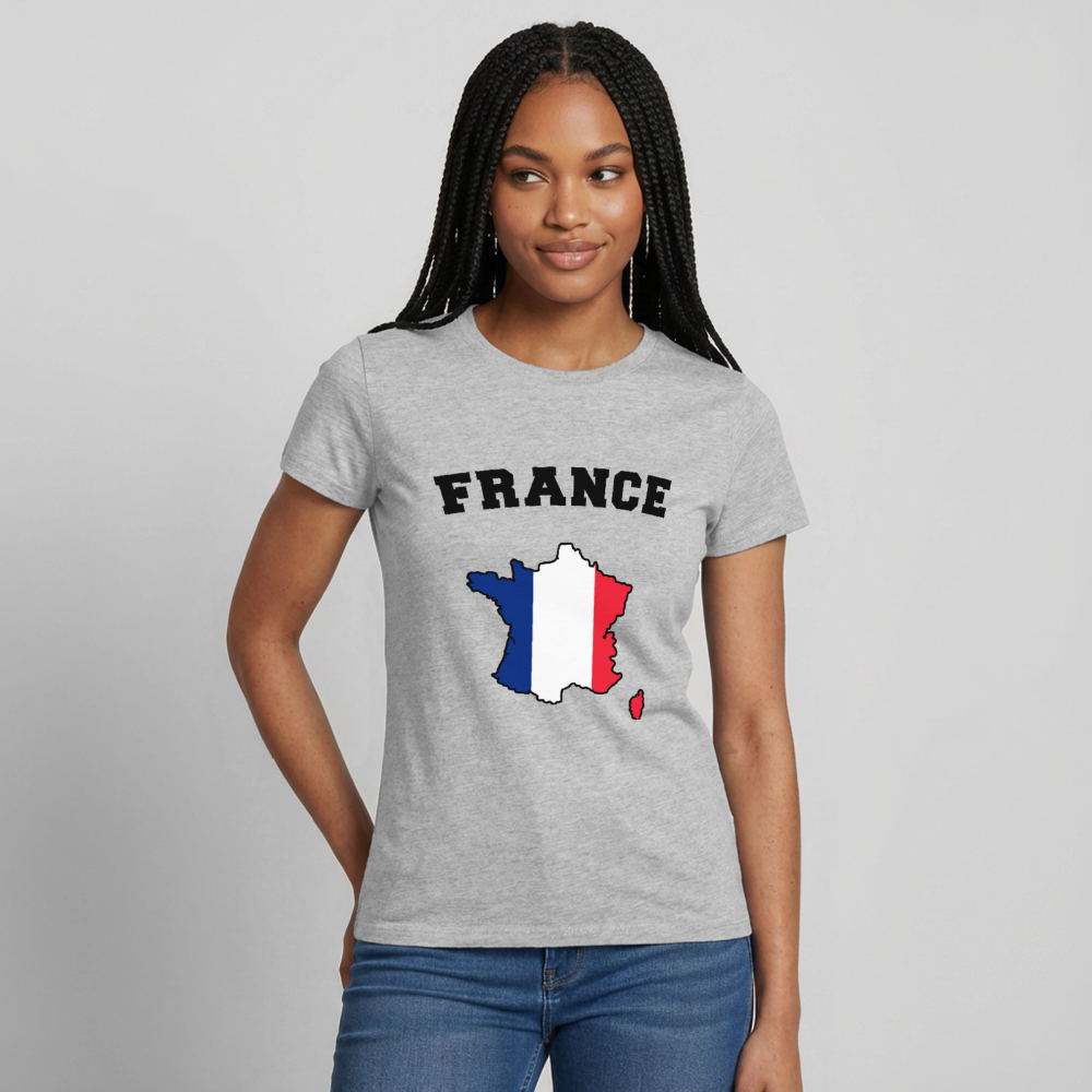 T-shirt Femme coloris clair - France - gris chiné