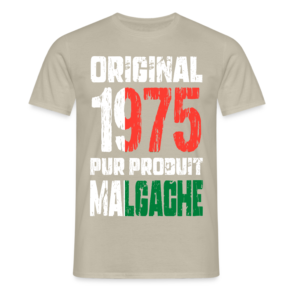 T-shirt Homme - Anniversaire 50 Ans - Original 1975 - Pur produit Malgache - beige sable