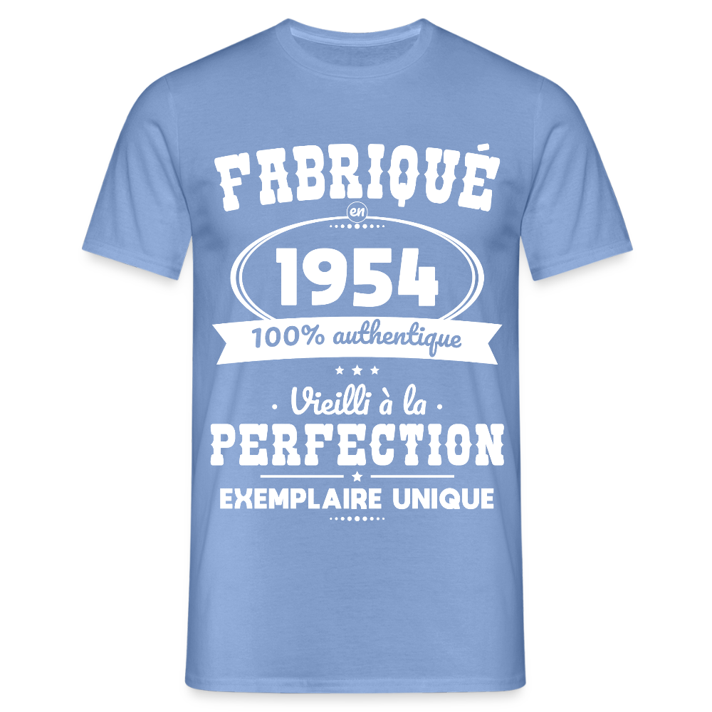 T-shirt Homme - Anniversaire 71 Ans - Fabriqué en 1954 - carolina blue