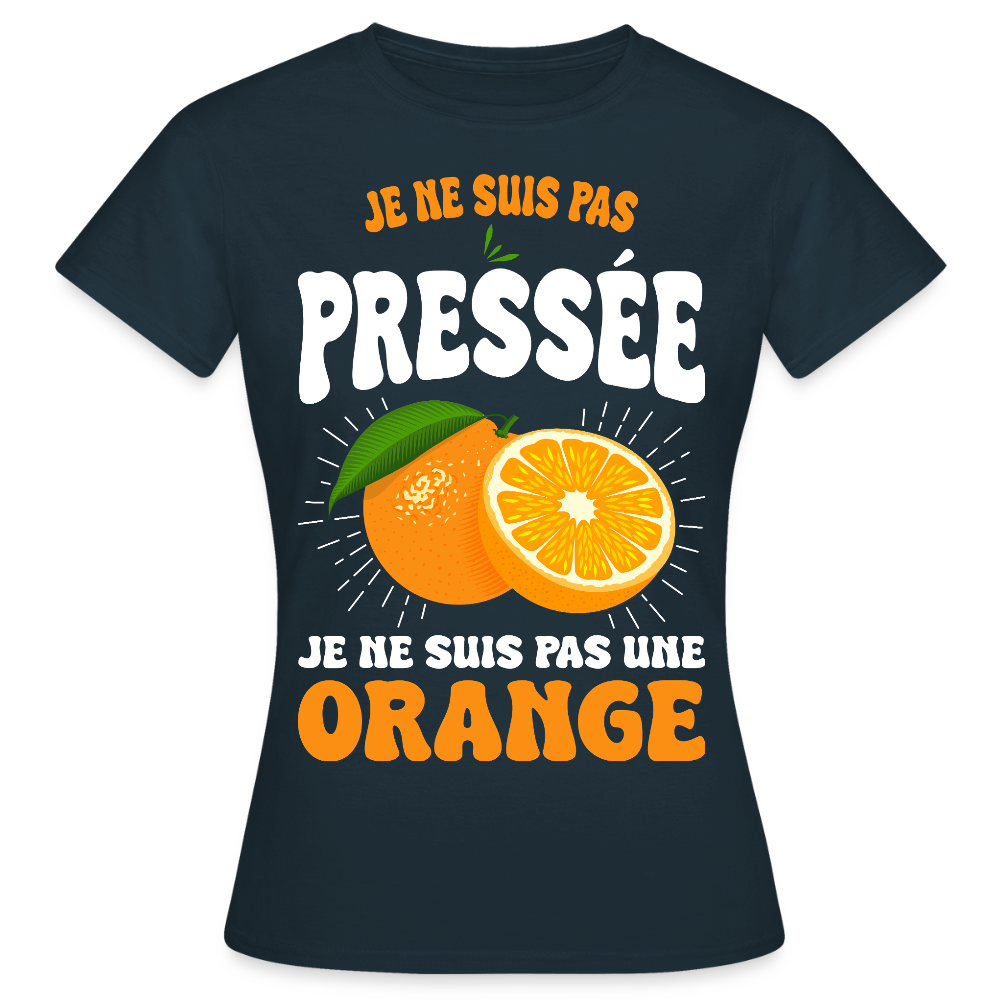 T-shirt Femme - Je ne suis pas une orange. - marine