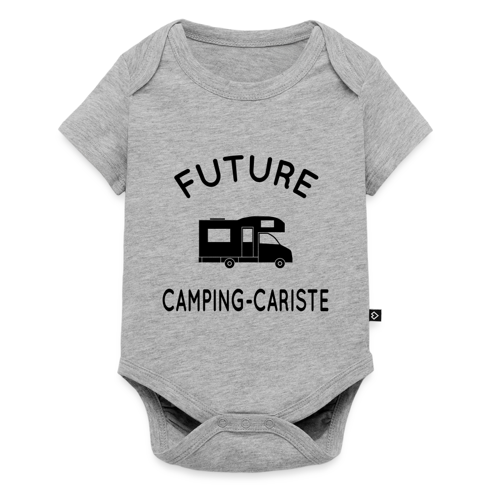 Body Bébé bio manches courtes - Future camping-cariste - gris chiné