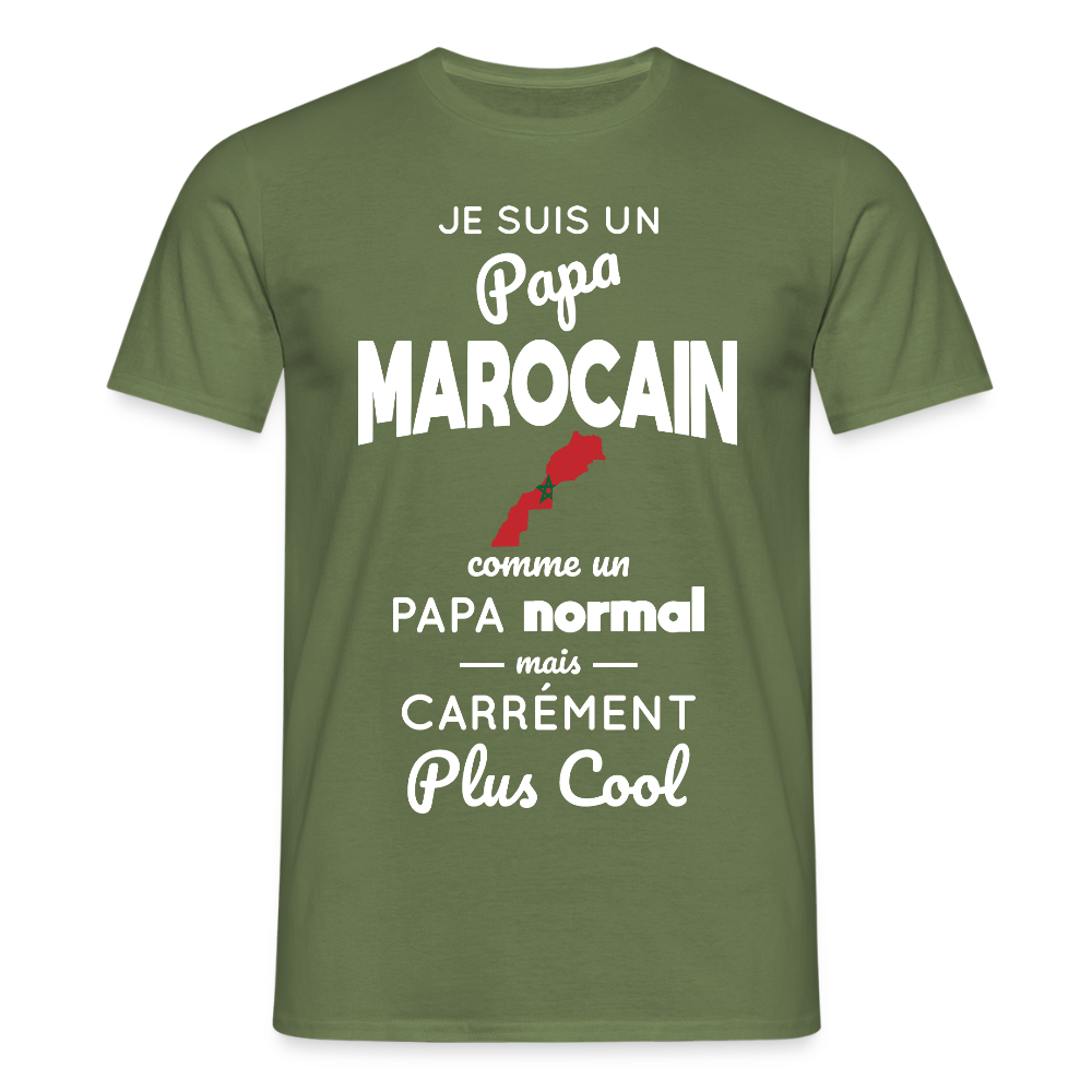 T-shirt Homme - Papa Marocain Plus Cool - vert militaire