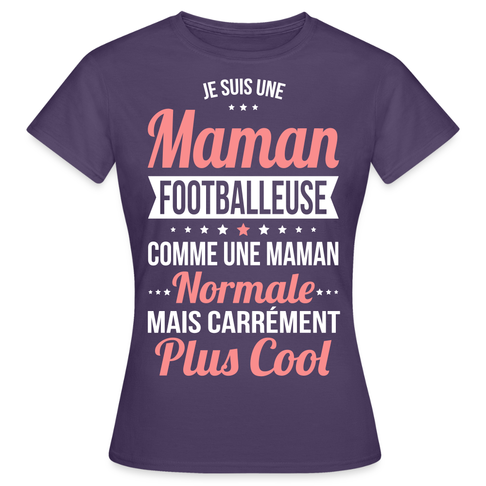 T-shirt Femme - Maman footballeuse plus cool - violet foncé