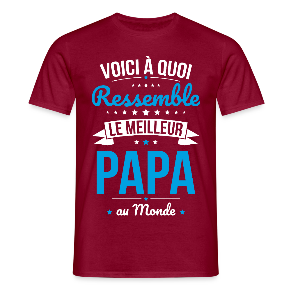 T-shirt Homme - Voici à quoi ressemble le meilleur Papa au Monde - rouge brique