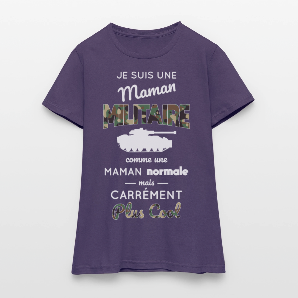 T-shirt Femme - Maman militaire plus cool - violet foncé