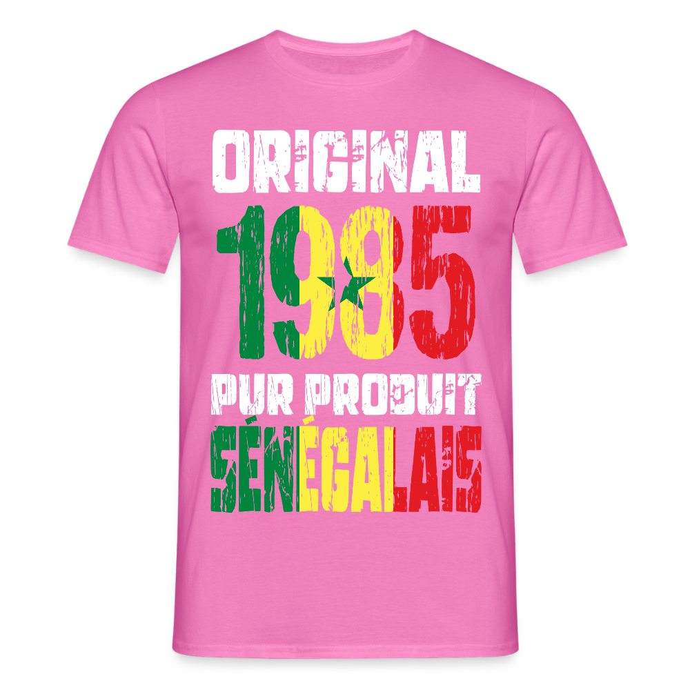 T-shirt Homme - Anniversaire 40 Ans - Original 1985 - Pur produit Sénégalais - rose