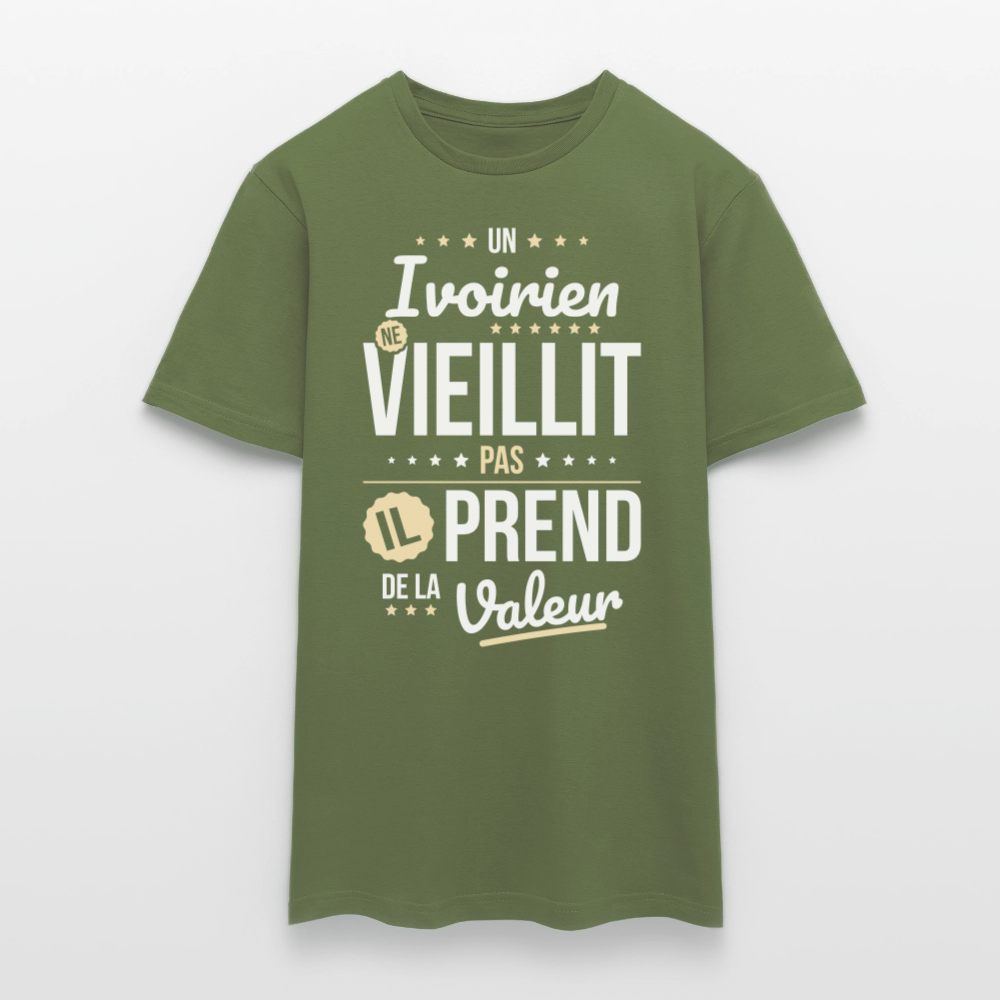 T-shirt Homme - Un Ivoirien ne vieillit pas - vert militaire