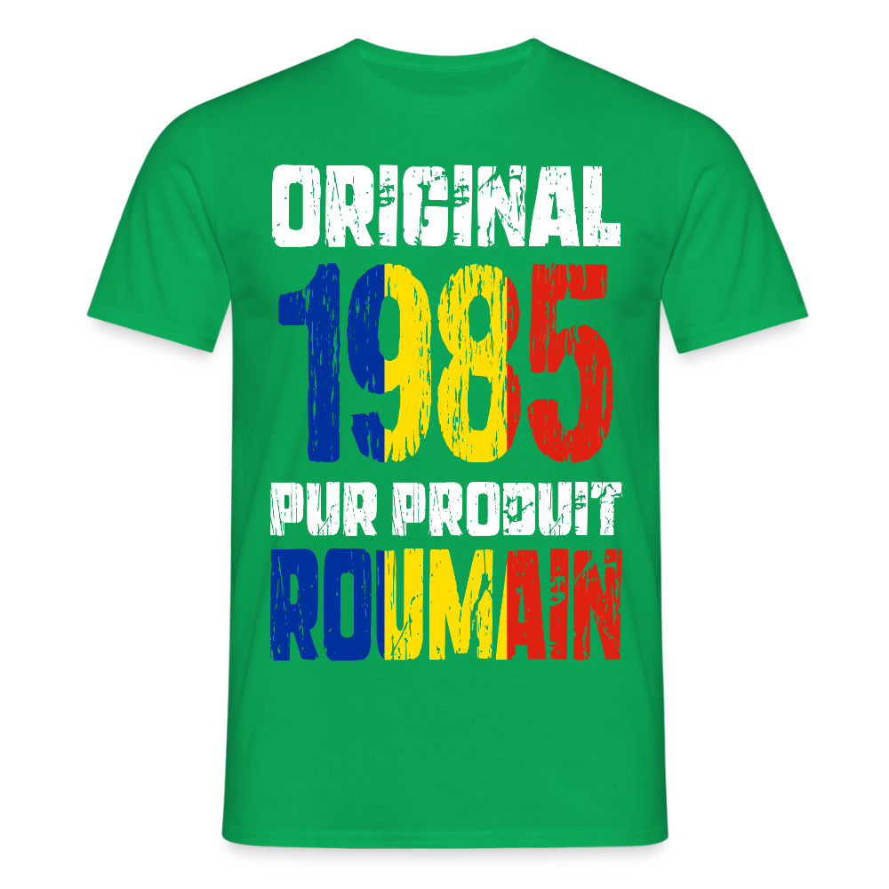 T-shirt Homme - Anniversaire 40 Ans - Original 1985 - Pur produit Roumain - vert