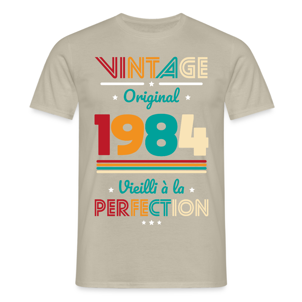T-shirt Homme - Anniversaire 41 Ans - Vintage Original 1984 - beige sable