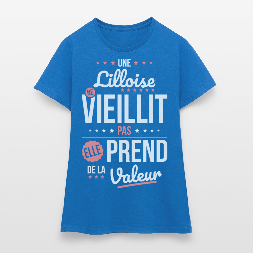 T-shirt Femme - Une Lilloise ne vieillit pas - bleu royal
