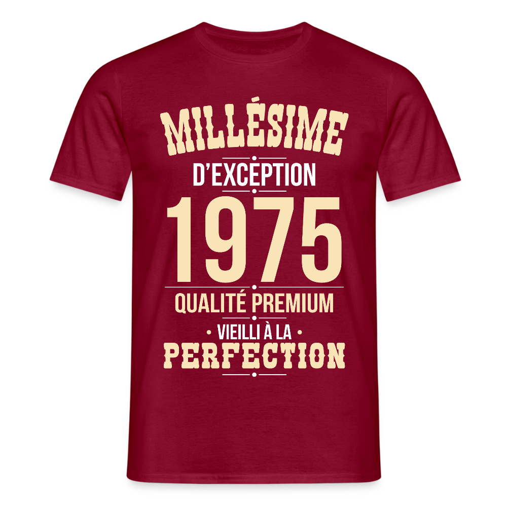 T-shirt Homme - Anniversaire 50 Ans - Millésime 1975 - rouge brique