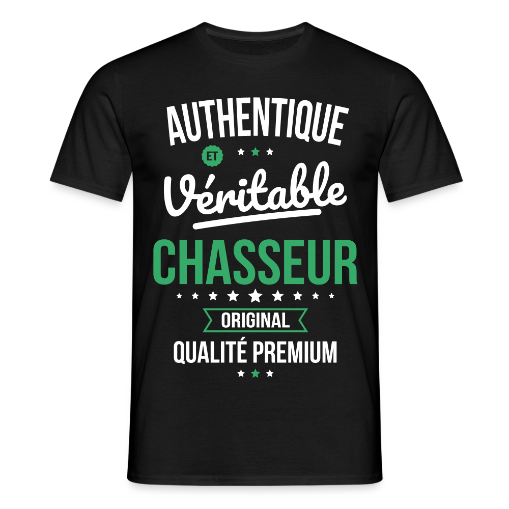 T-shirt Homme - Authentique et véritable Chasseur - noir