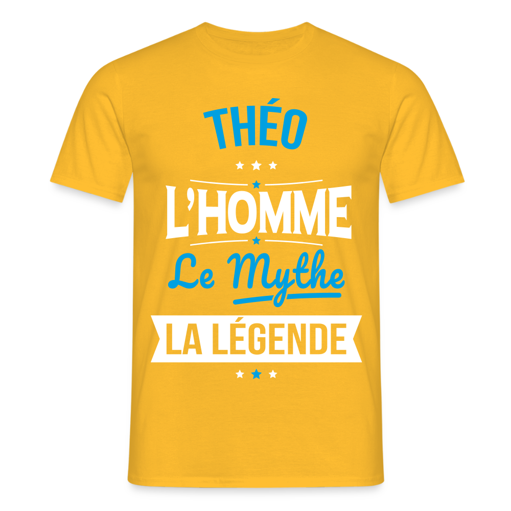 T-shirt Homme - Théo - l'Homme - le Mythe - la Légende - jaune