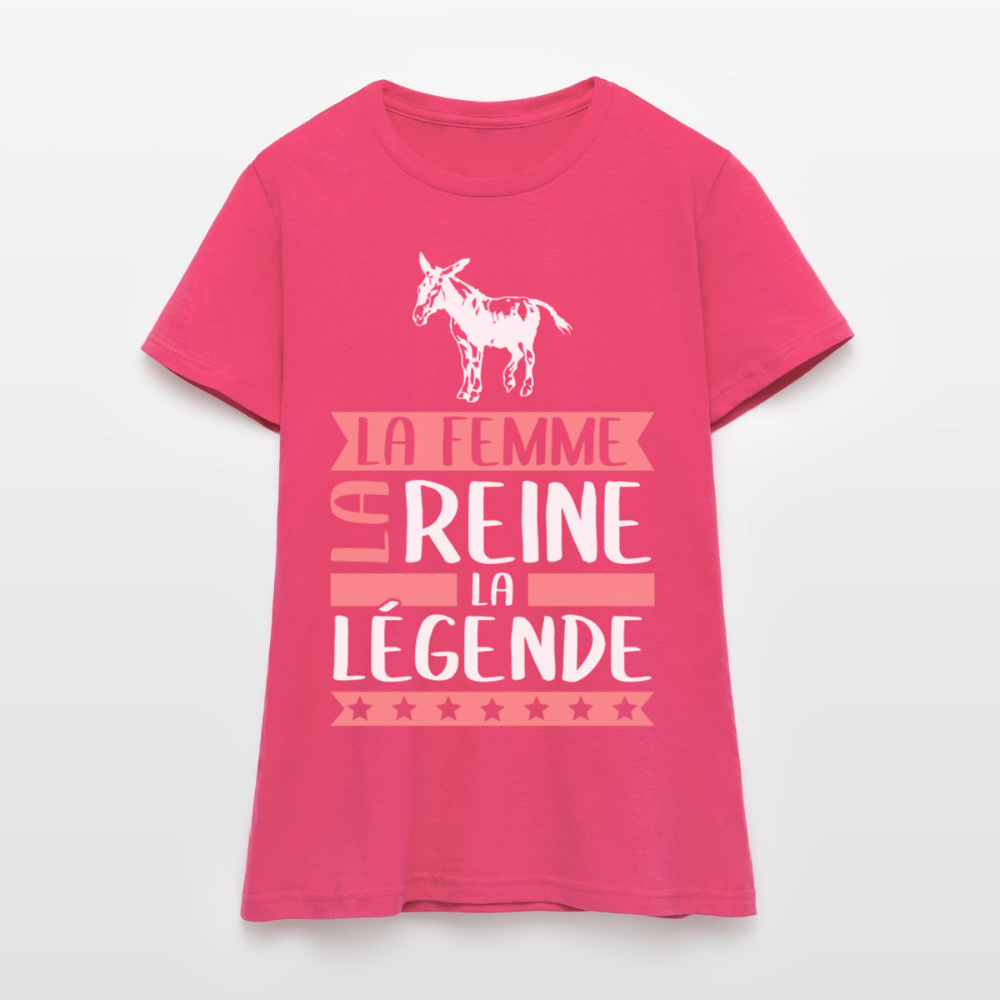T-shirt femme Anne rébus – La femme, la reine, la légende - rose azalée