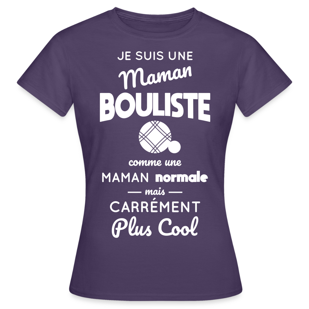 T-shirt Femme - Maman bouliste plus cool - violet foncé