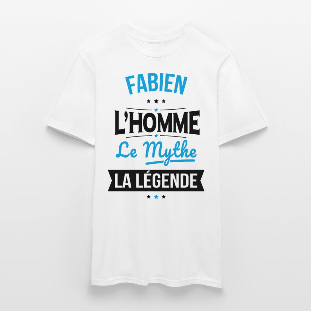 T-shirt Homme - Fabien - l'Homme - le Mythe - la Légende - blanc