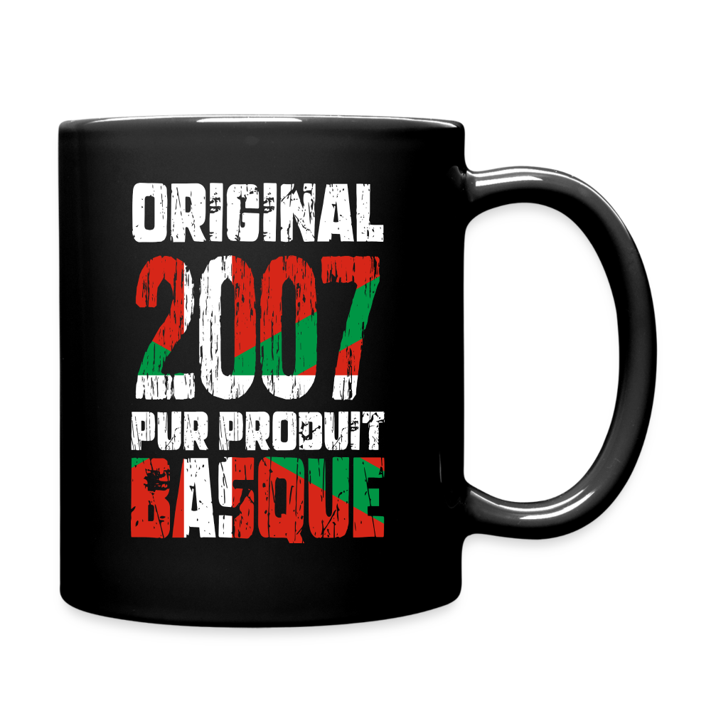 Mug uni - Anniversaire 18 Ans - Original 2007 - Pur produit Basque - noir