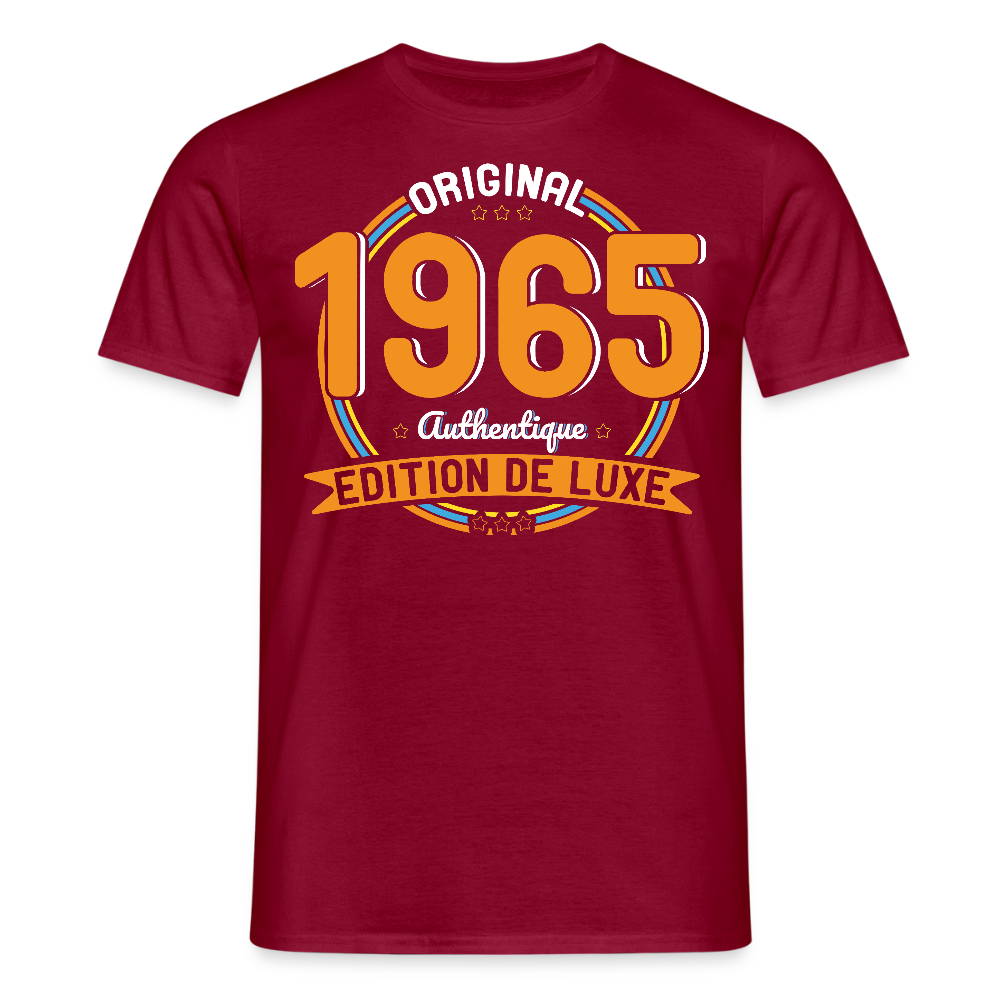 T-shirt Homme - Anniversaire 60 Ans - Original 1965 Authentique - rouge brique
