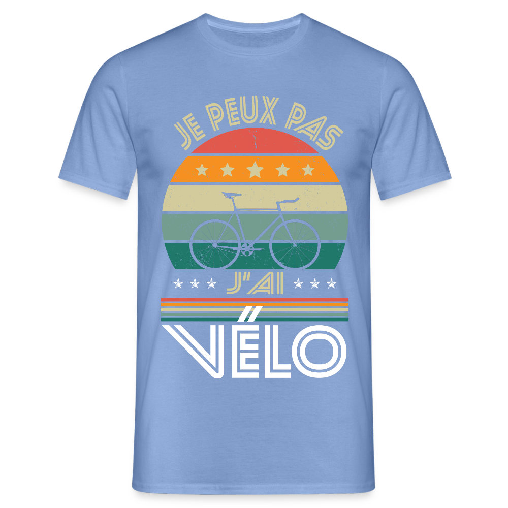 T-shirt Homme - Je peux pas j'ai Vélo - carolina blue