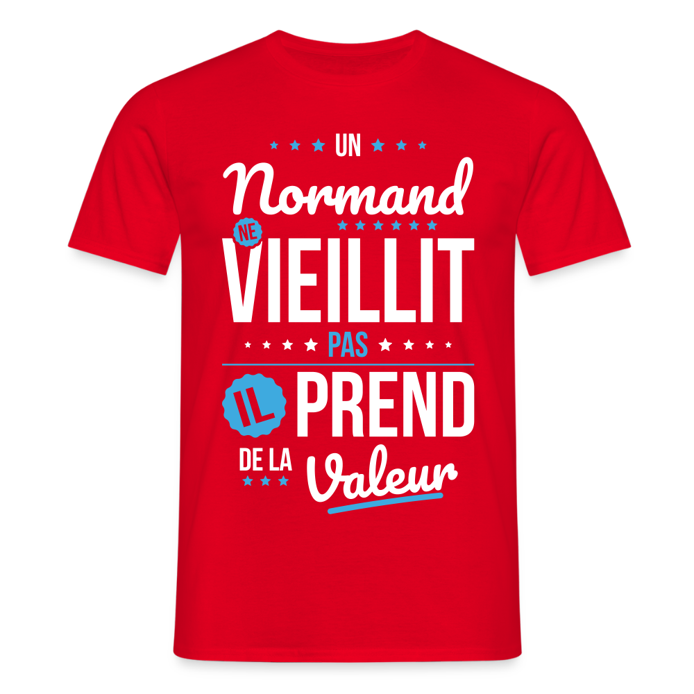 T-shirt Homme - Un Normand ne vieillit pas - rouge