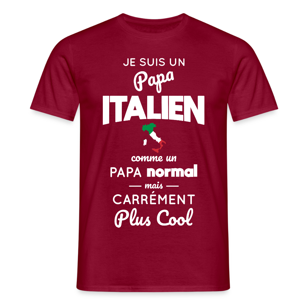 T-shirt Homme - Papa Italien Plus Cool - rouge brique