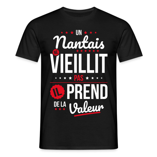 T-shirt Homme - Un Nantais ne vieillit pas - noir