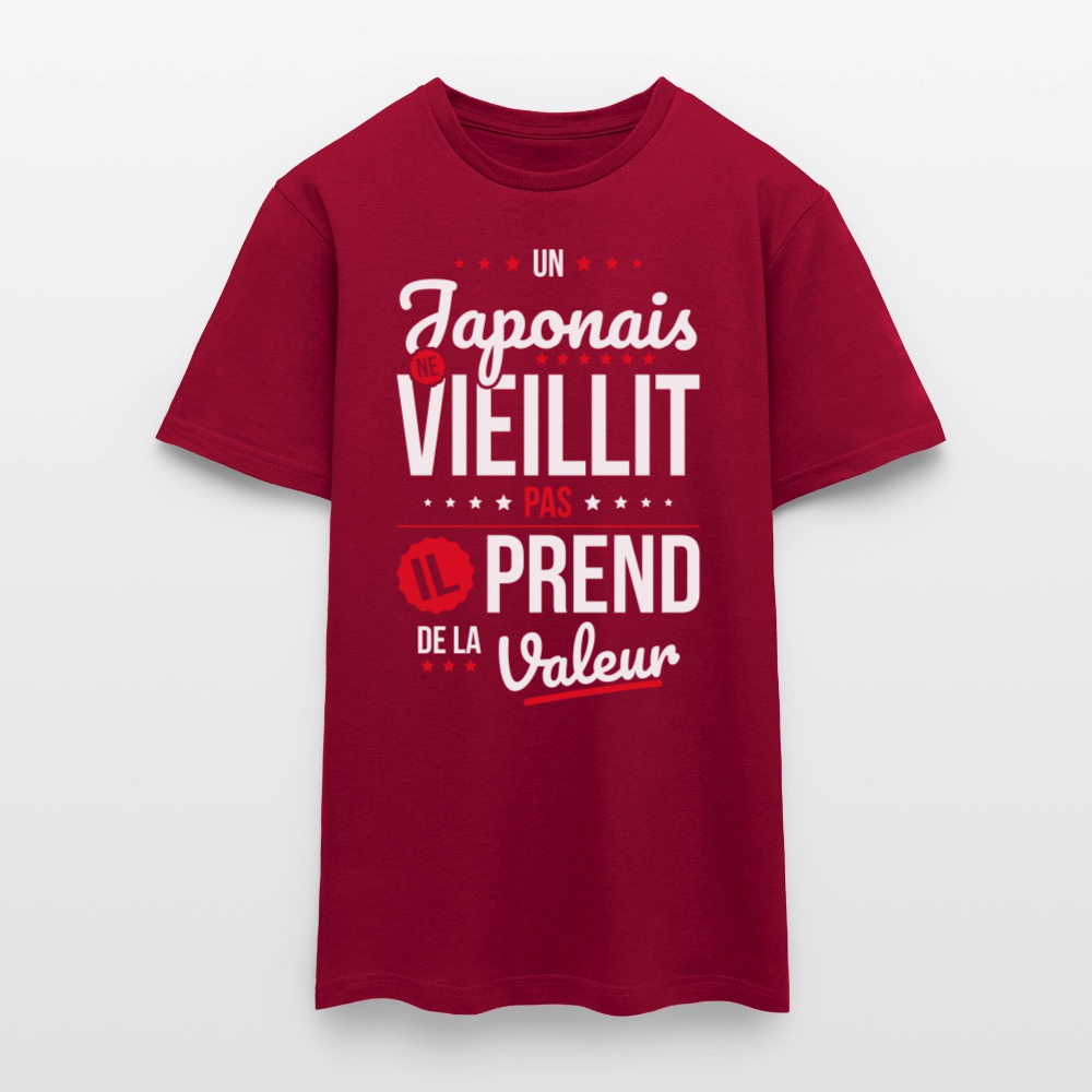 T-shirt Homme - Un Japonais ne vieillit pas - rouge brique