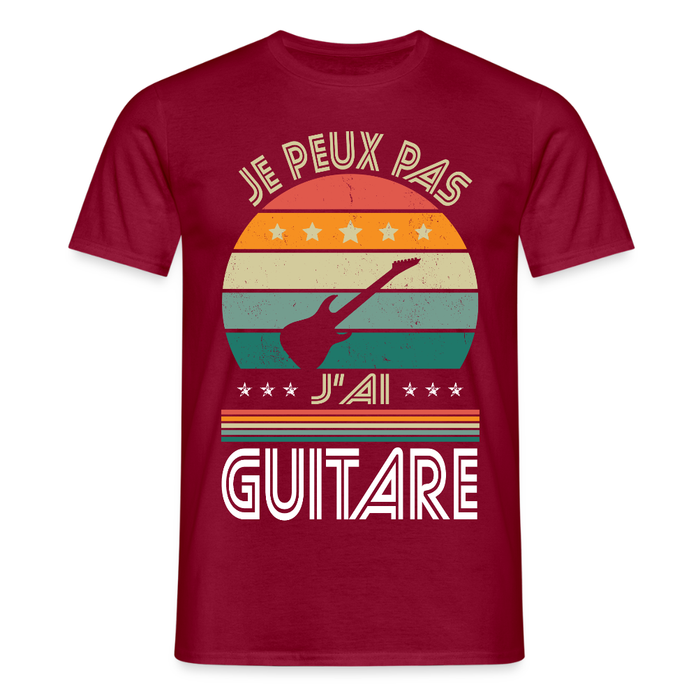 T-shirt Homme - Je peux pas j'ai Guitare - rouge brique