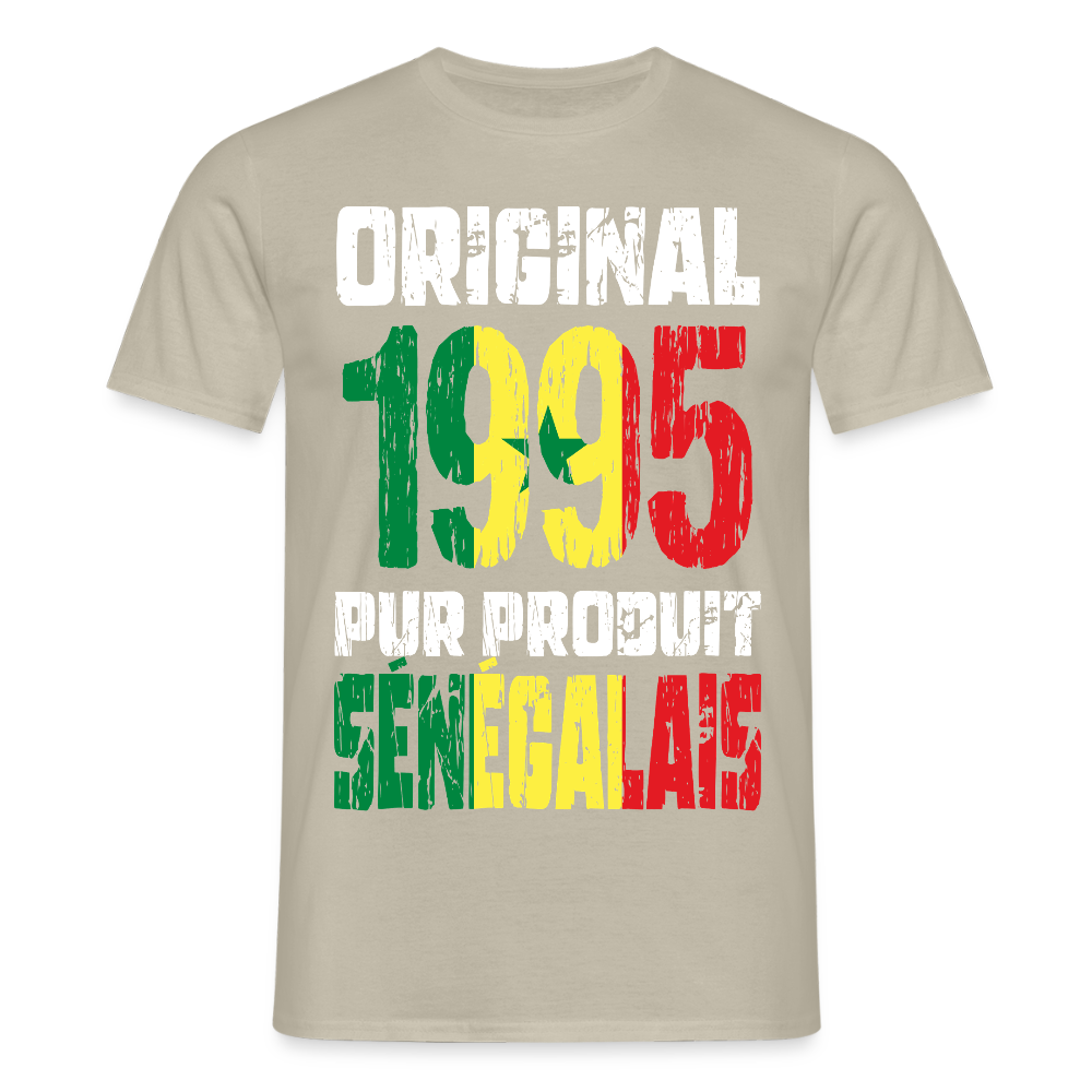 T-shirt Homme - Anniversaire 30 Ans - Original 1995 - Pur produit Sénégalais - beige sable