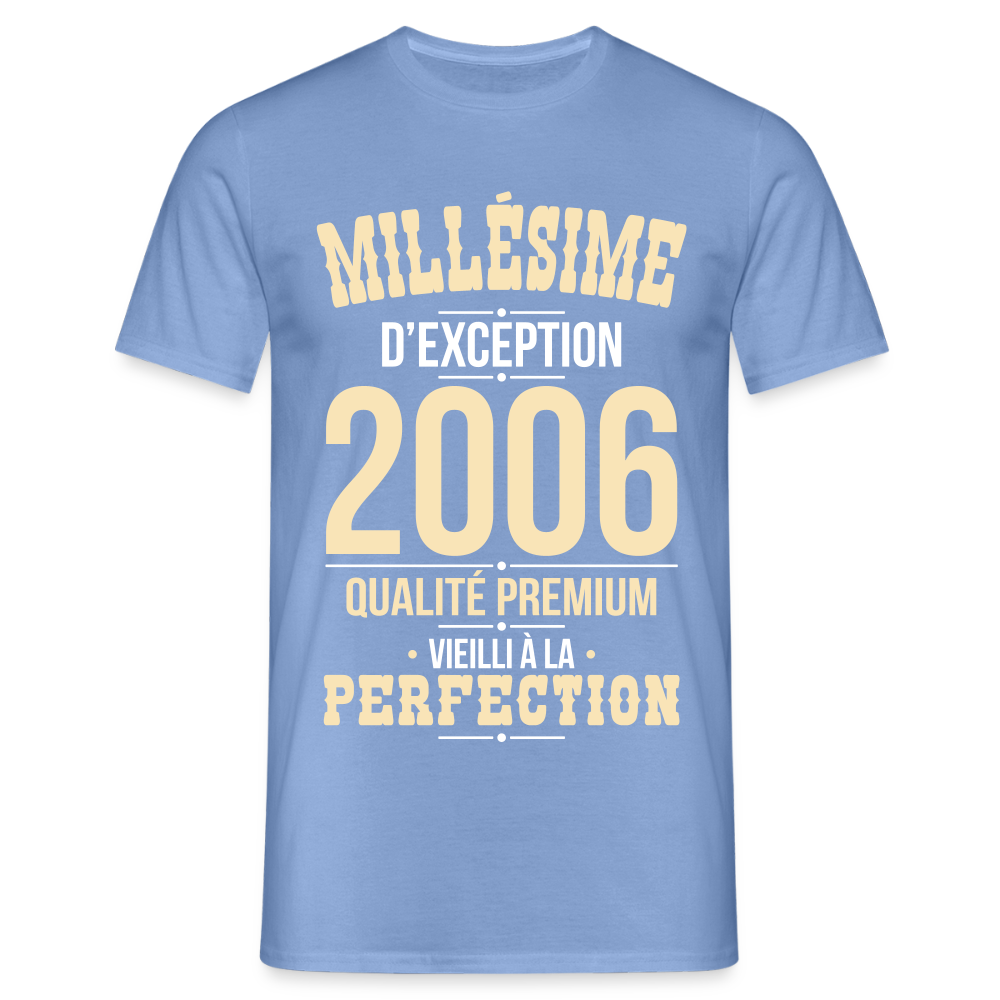 T-shirt Homme - Anniversaire 19 Ans - Millésime 2006 - carolina blue