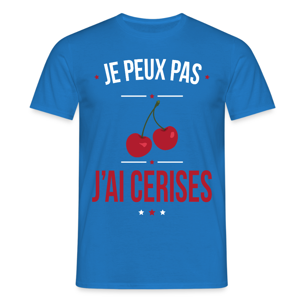T-shirt Homme - Je peux pas j'ai cerises - bleu royal