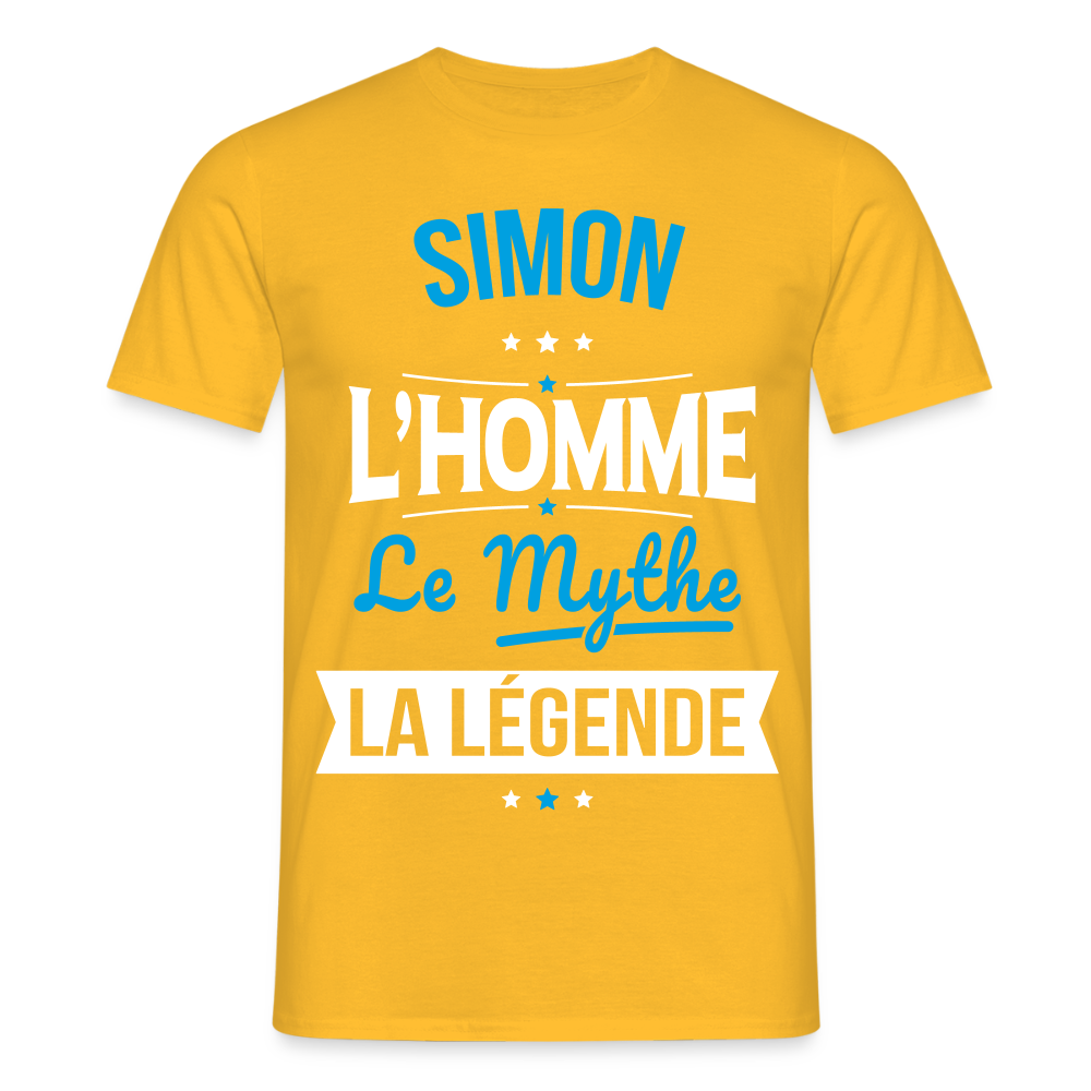T-shirt Homme - Simon - l'Homme - le Mythe - la Légende - jaune