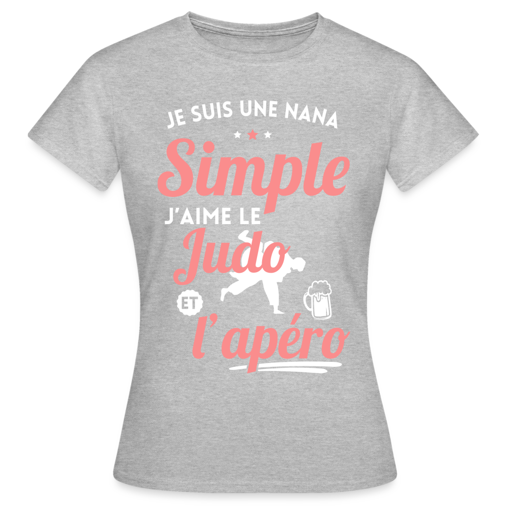 T-shirt Femme - J'aime le judo et l'apéro - gris chiné