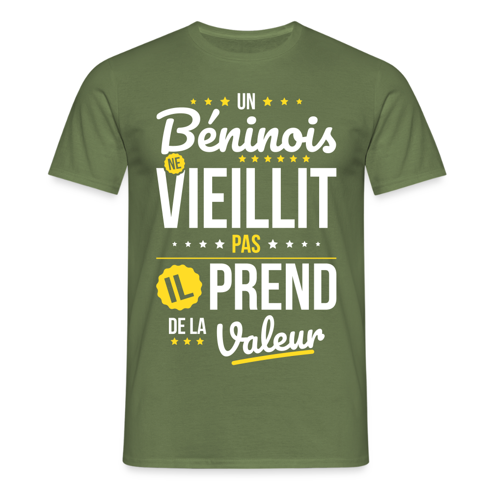 T-shirt Homme - Un Béninois ne vieillit pas - vert militaire