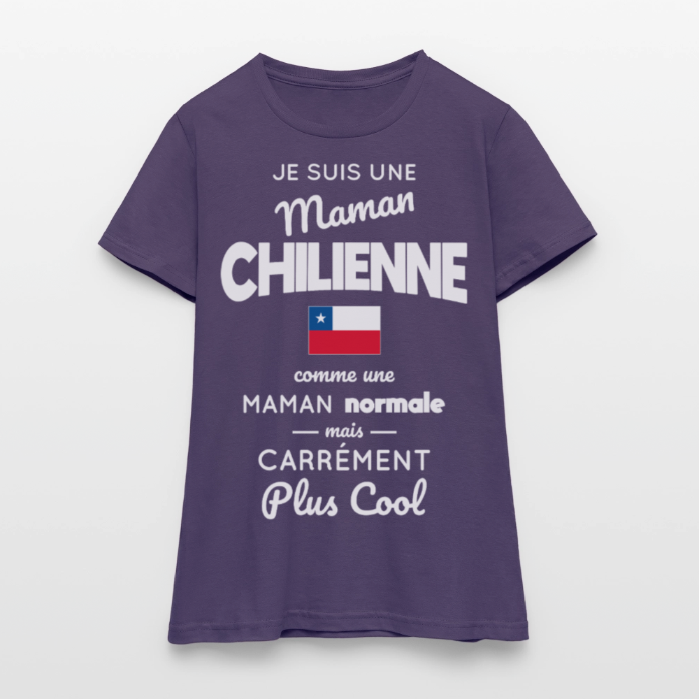 T-shirt Femme - Maman Chilienne plus cool - violet foncé