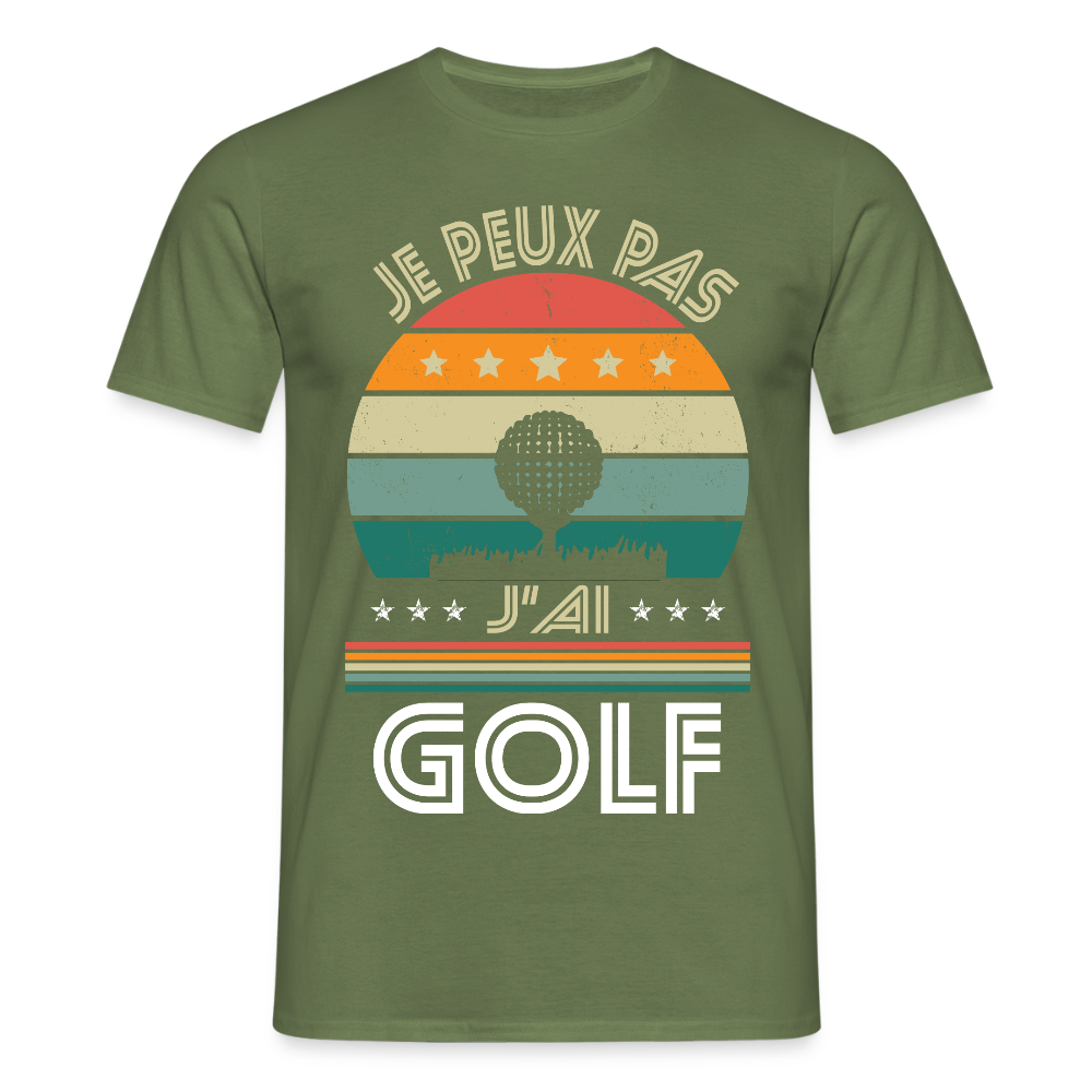 T-shirt Homme - Je peux pas j'ai Golf - vert militaire