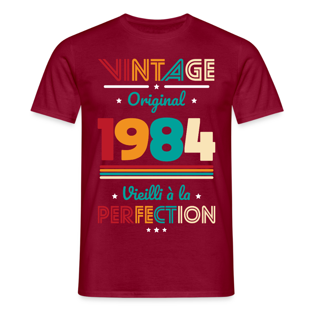 T-shirt Homme - Anniversaire 41 Ans - Vintage Original 1984 - rouge brique
