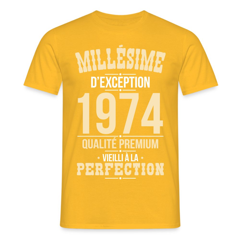 T-shirt Homme - Anniversaire 51 Ans - Millésime 1974 - jaune