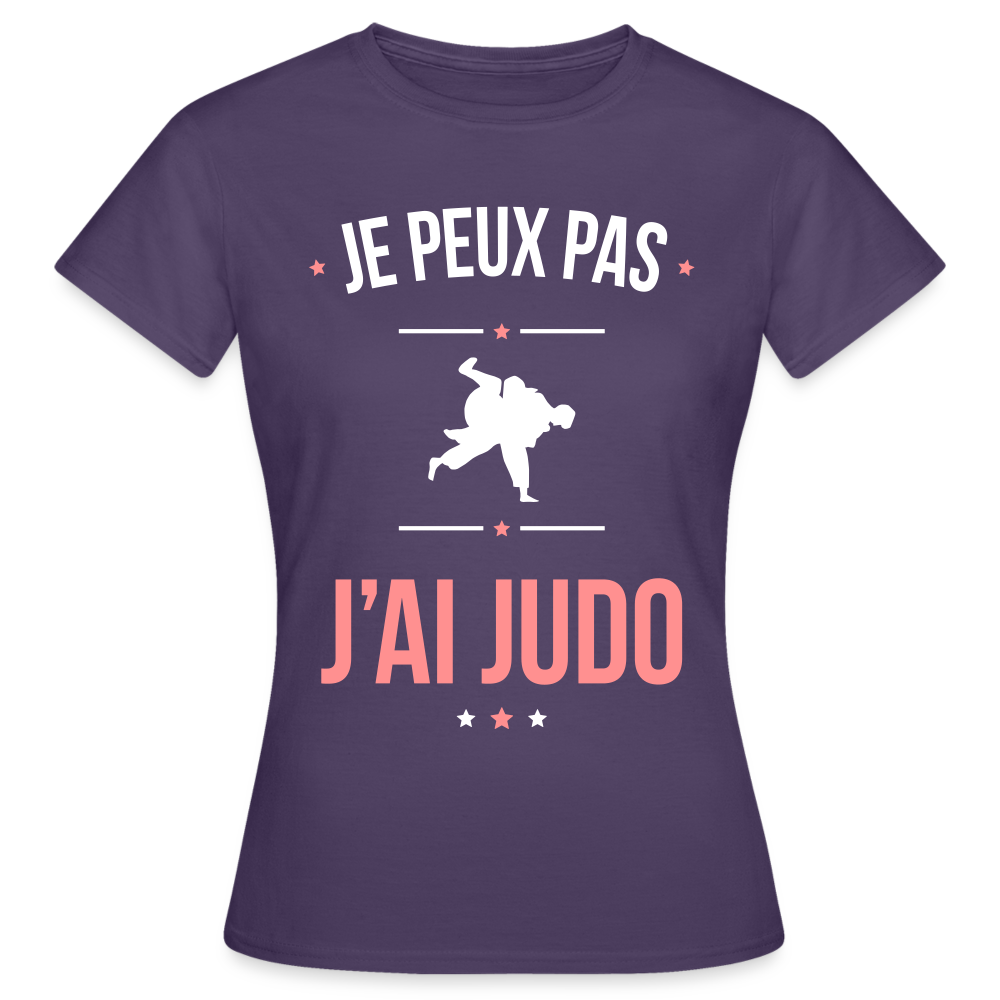 T-shirt Femme - Je peux pas j'ai Judo - violet foncé