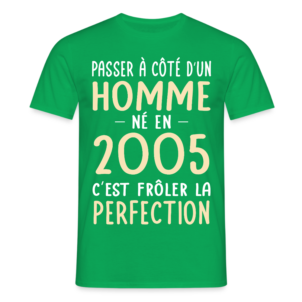 T-shirt Homme - Anniversaire 20 Ans - Né en 2005 - Frôler la perfection - vert