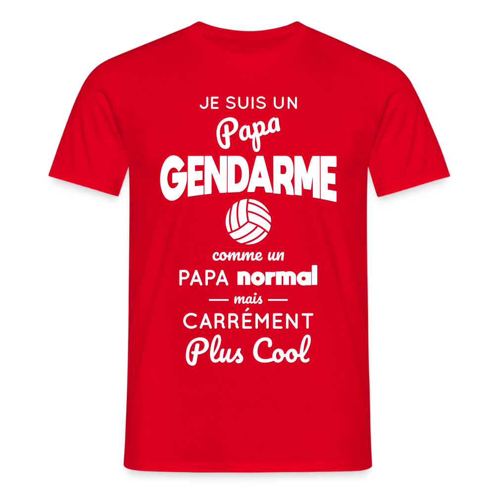 T-shirt Homme - Papa gendarme plus cool - rouge