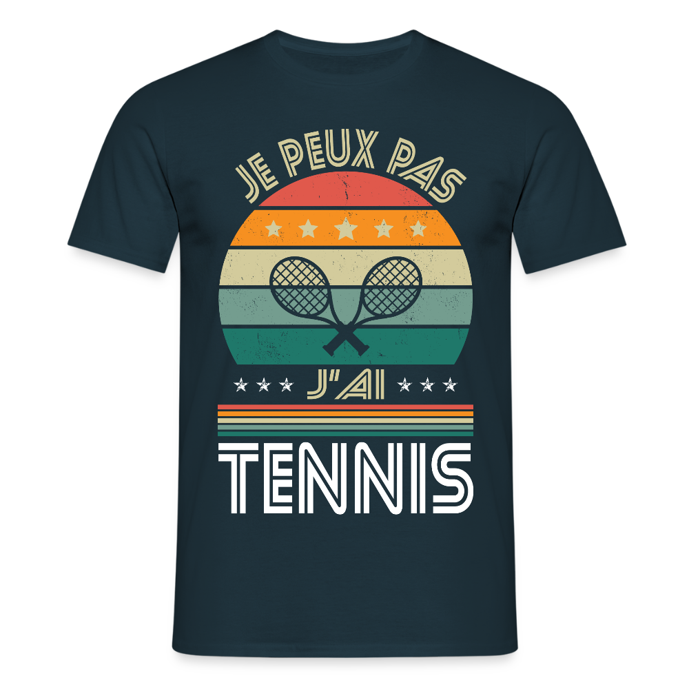 T-shirt Homme - Je peux pas j'ai Tennis - marine