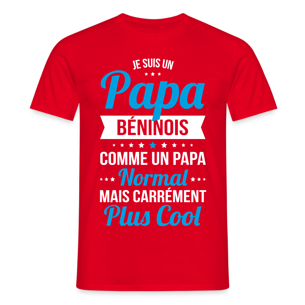 T-shirt Homme - Papa Béninois Plus Cool - rouge