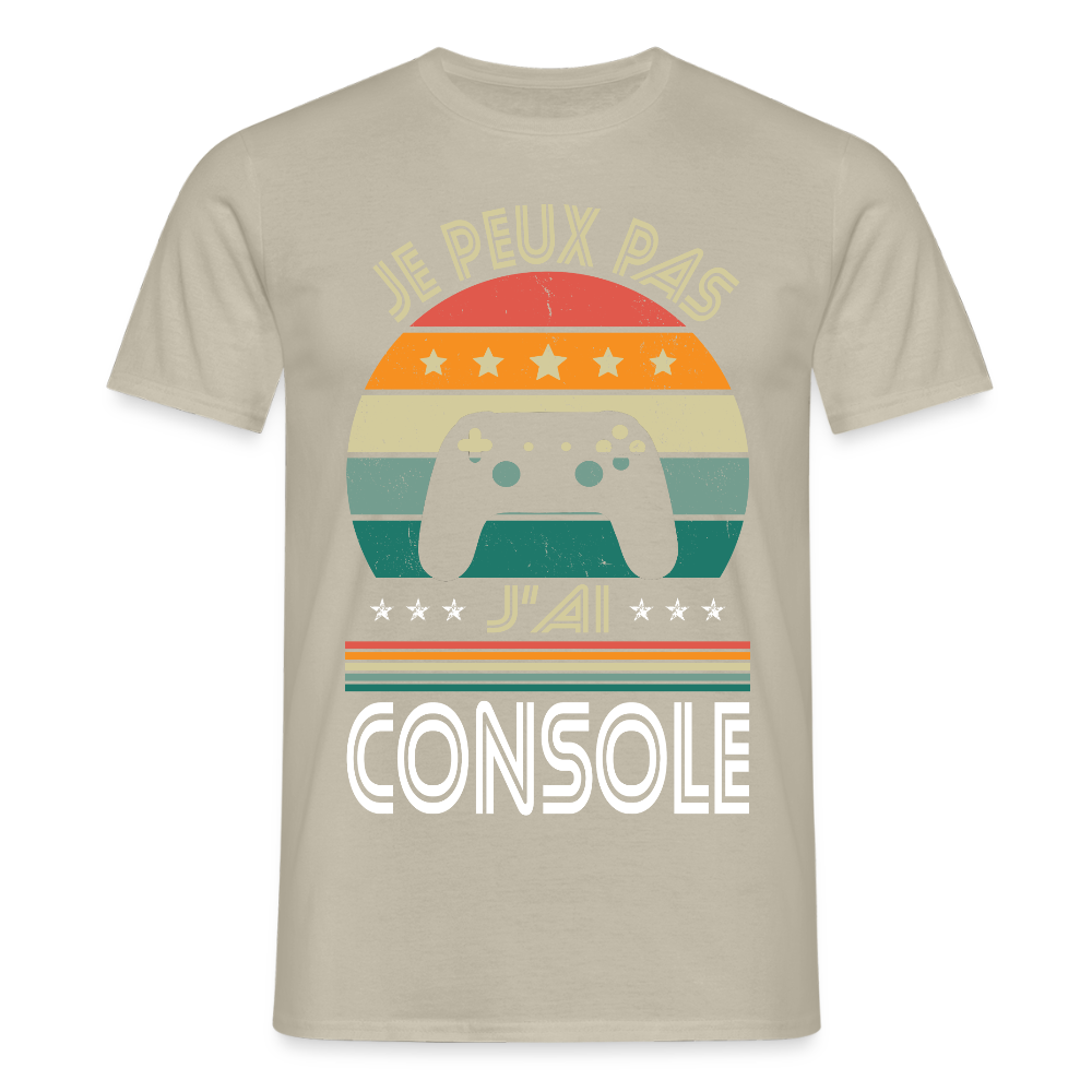 T-shirt Homme - Je peux pas j'ai Console - beige sable