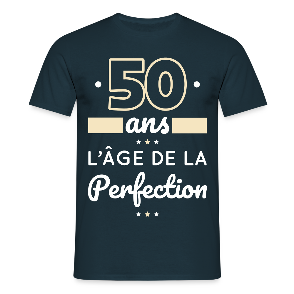T-shirt Homme - 50 ans l'âge de la perfection - marine
