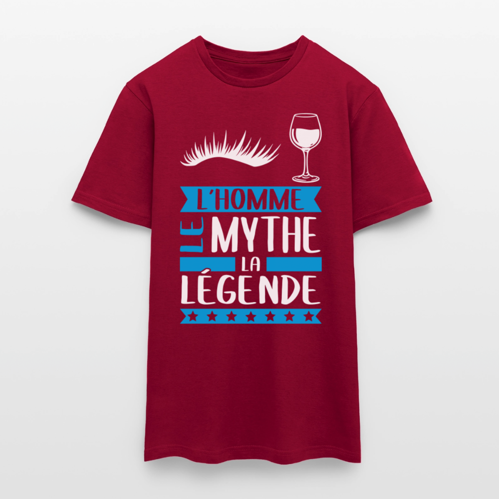 T-shirt homme Sylvain rébus – L’homme, le mythe, la légende - rouge brique