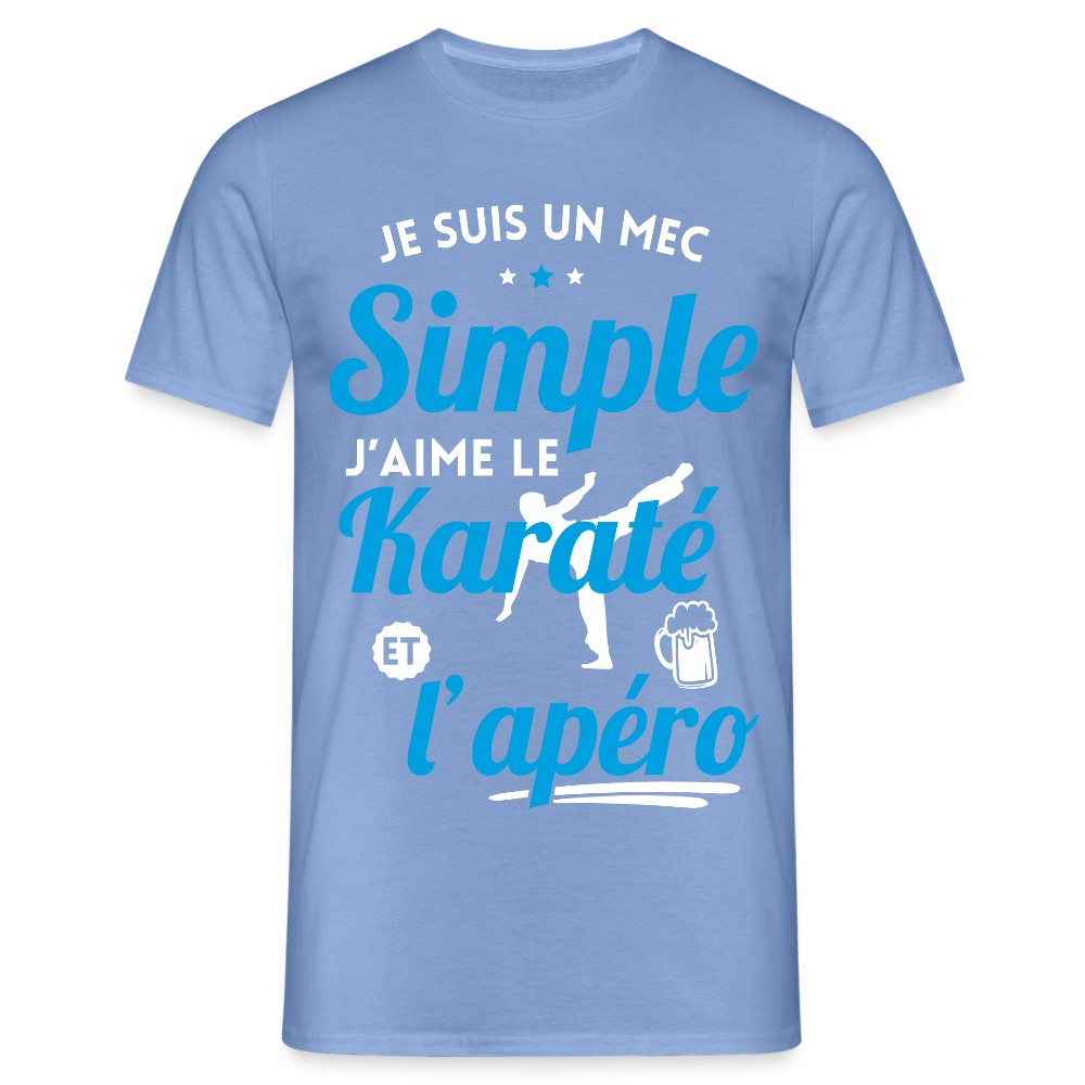 T-shirt Homme - J'aime le karaté et l'apéro - carolina blue