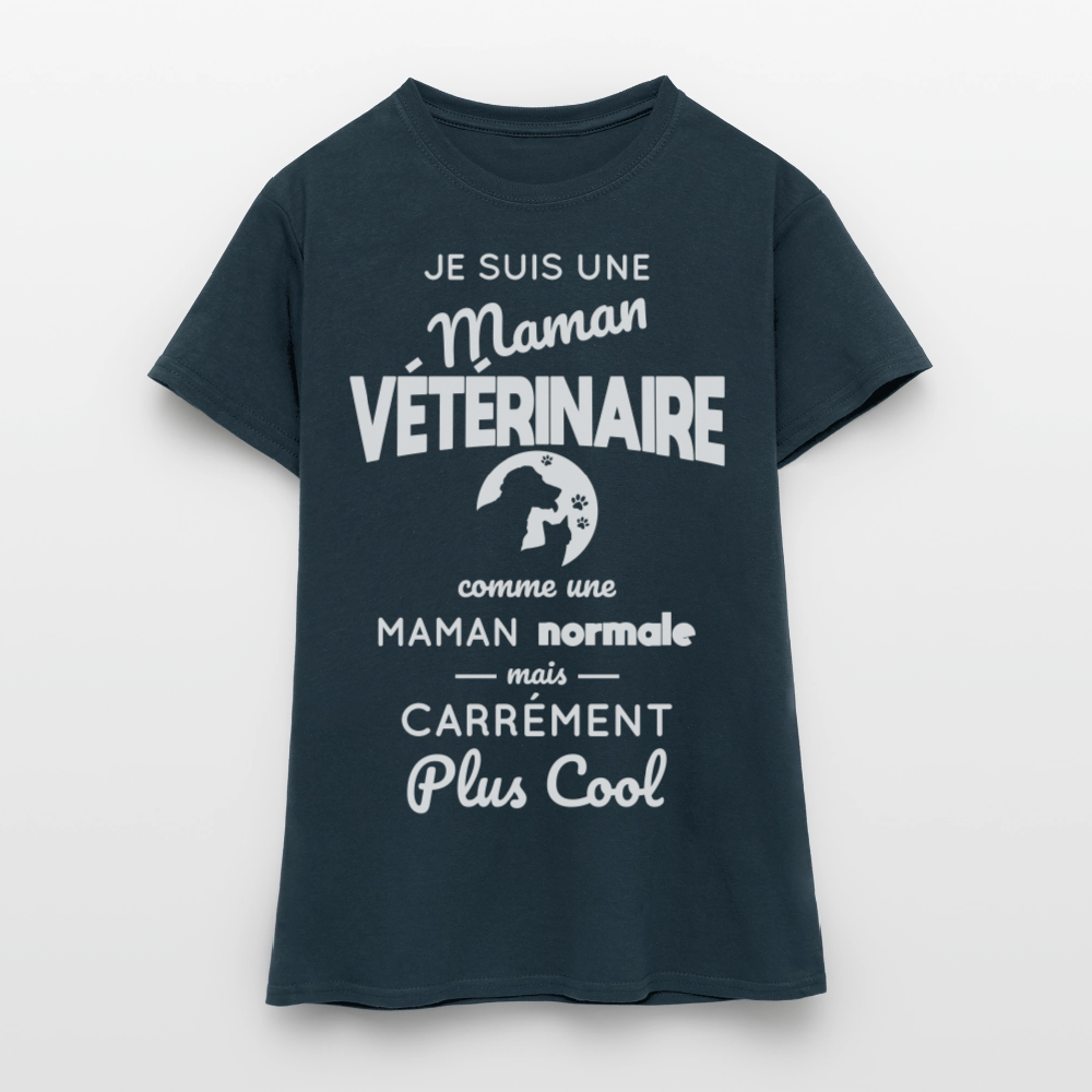 T-shirt Femme - Maman vétérinaire plus cool - marine